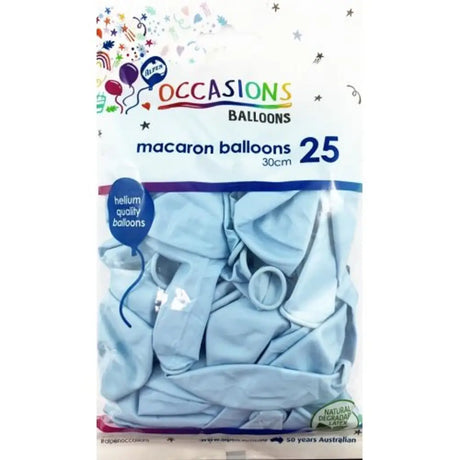 Alpen Occasions Latex Balloon Macaron Light Blue 30cm 25Pk 203191