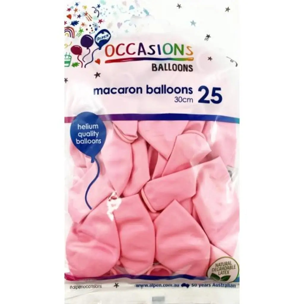 Alpen Occasions Latex Balloon Macaron Light Pink 30cm 25Pk 203192