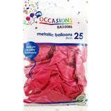 Alpen Occasions Latex Balloon Metallic Fuchsia 30cm 25Pk 203147