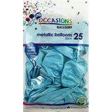 Alpen Occasions Latex Balloon Metallic Light Blue 30cm 25Pk 203150