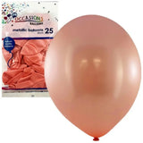 Alpen Occasions Latex Balloon Metallic Rose Gold 30cm 25Pk 203153