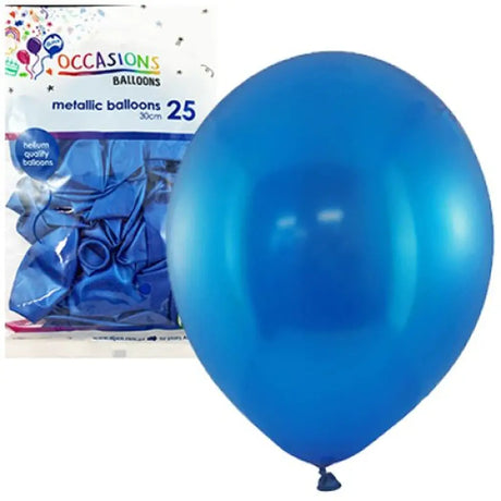 Alpen Occasions Latex Balloon Metallic Royal Blue 30cm 25Pk 203142