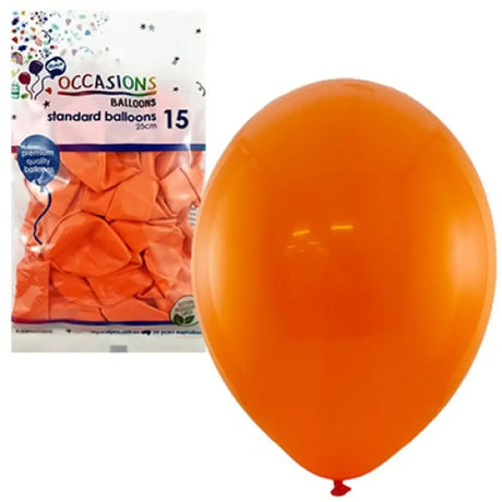 Alpen Occasions Latex Balloon Orange 25cm 15Pk 203445