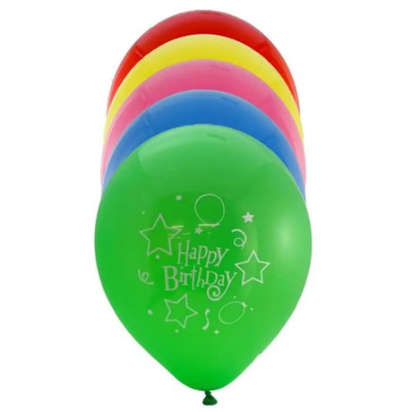 Alpen Occasions Latex Balloon Printed Happy Birthday Mixed 25cm 20Pk 203401