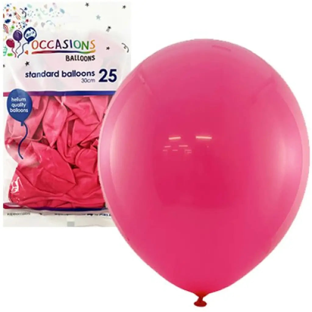 Alpen Occasions Latex Balloon Standard Fuchsia 30cm 25Pk 203117