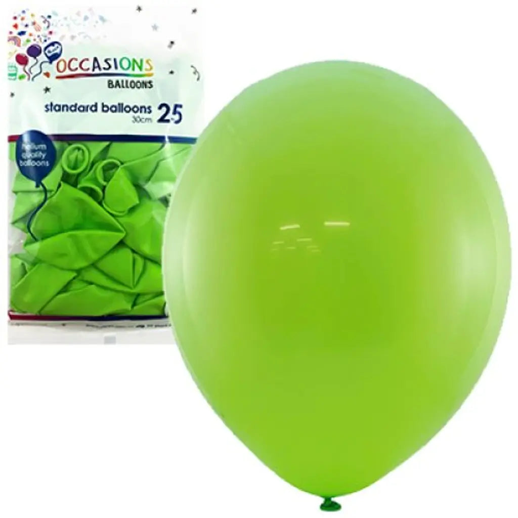 Alpen Occasions Latex Balloon Standard Lime 30cm 25Pk 203113