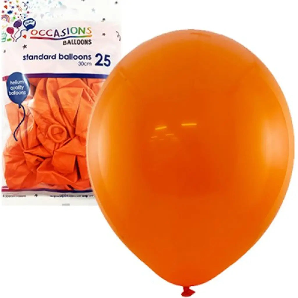 Alpen Occasions Latex Balloon Standard Orange 30cm 25Pk 203114