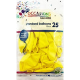Alpen Occasions Latex Balloon Standard Yellow 30cm 25Pk 203115