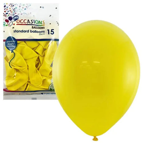Alpen Occasions Latex Balloon Yellow 25cm 15Pk 203446