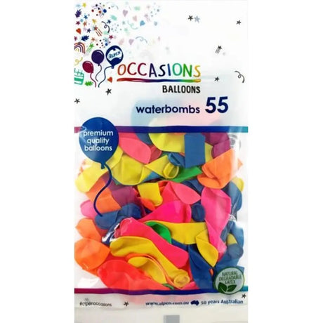 Alpen Occasions Latex Balloons Waterbomb 55Pk 203283