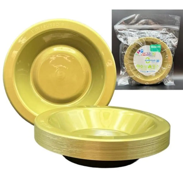 Alpen Occasions Reusable Bowls Gold 180mm 20Pk 384131