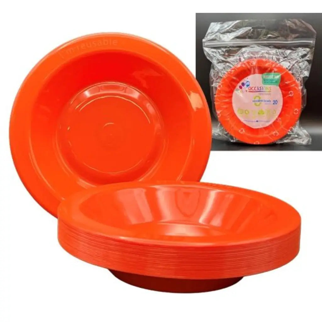 Alpen Occasions Reusable Bowls Orange 180mm 20Pk 384149