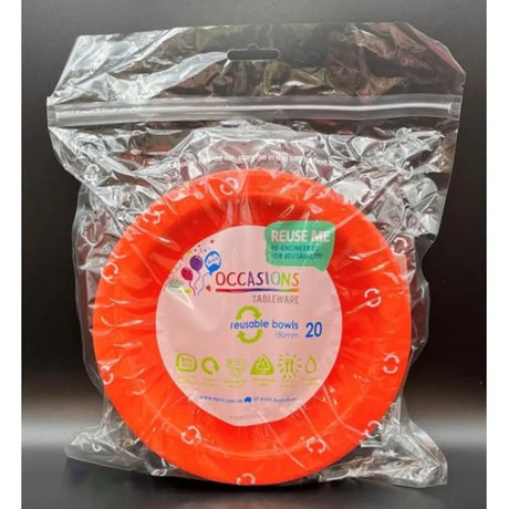Alpen Occasions Reusable Bowls Orange 180mm 20Pk 384149