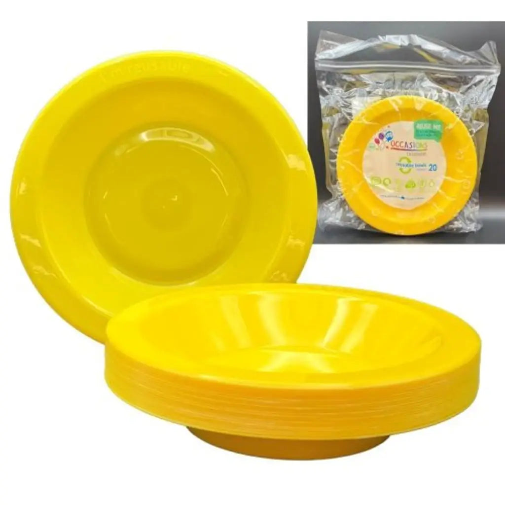Alpen Occasions Reusable Bowls Yellow 180mm 20Pk 384125