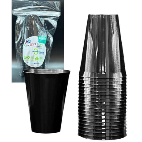 Alpen Occasions Reusable Cups Black 285ml 20Pk 385158
