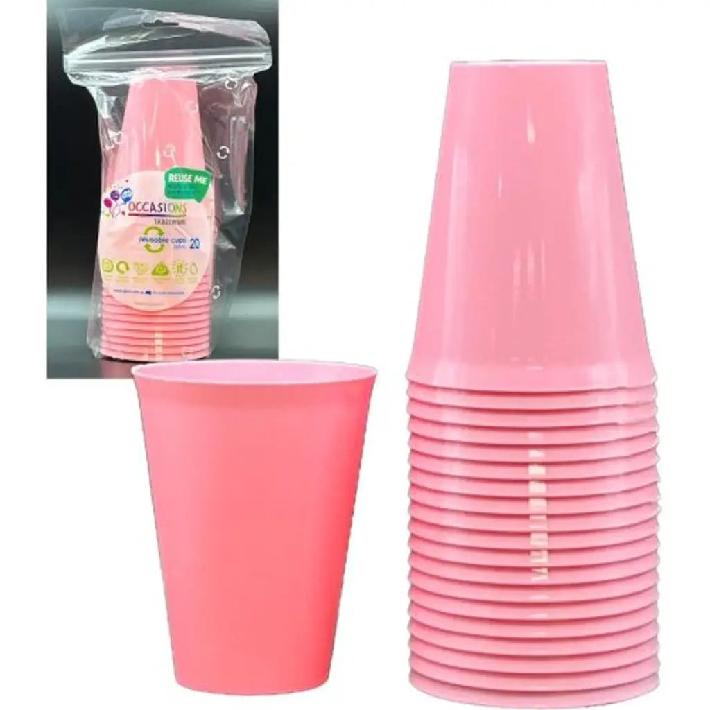 Alpen Occasions Reusable Cups Light Pink 285ml 20Pk 385104