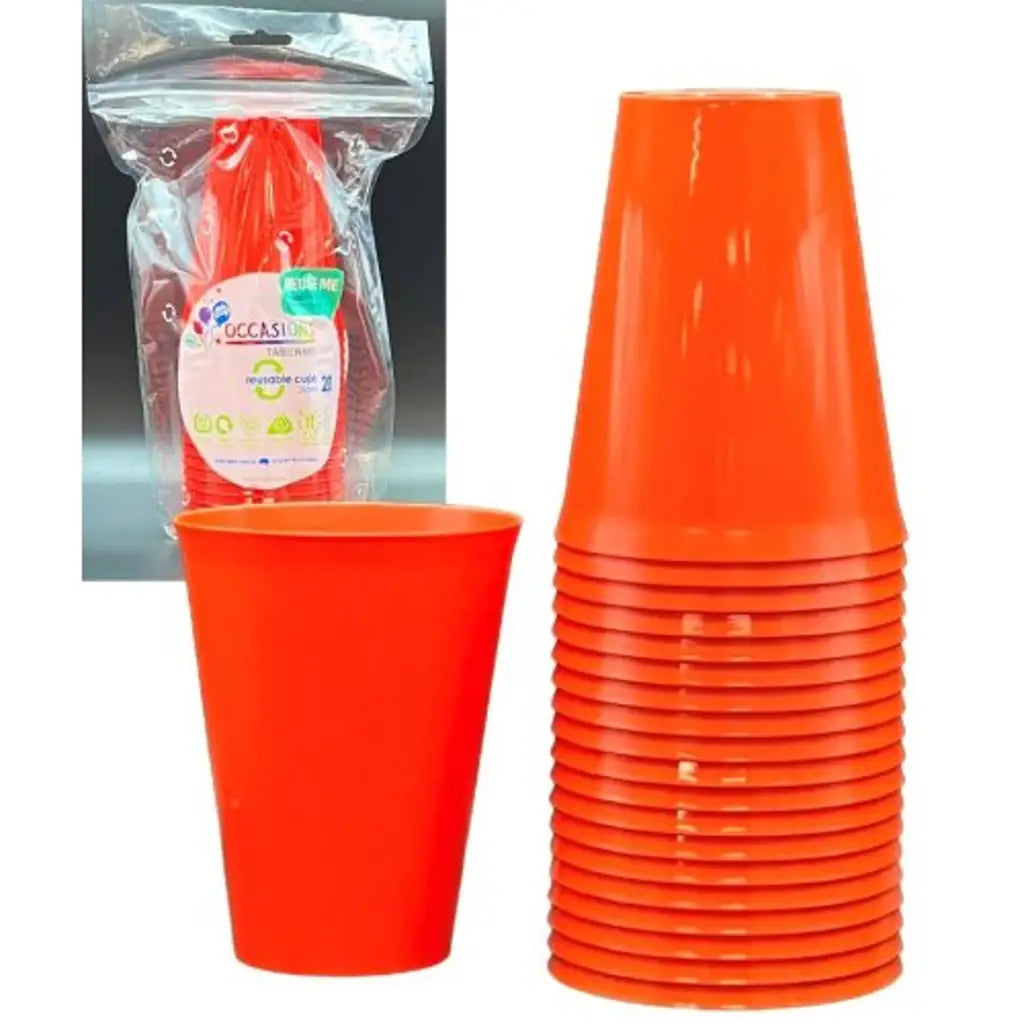 Alpen Occasions Reusable Cups Orange 285ml 20Pk 385149
