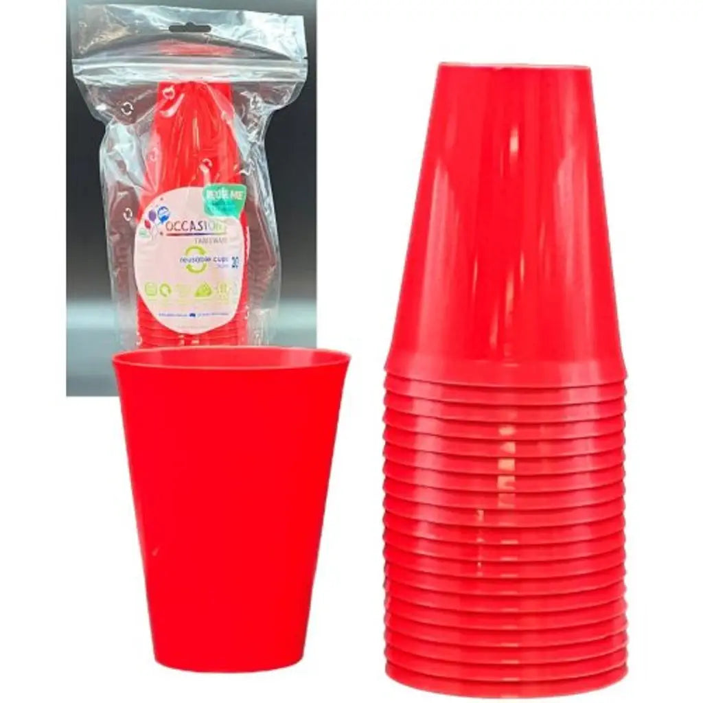 Alpen Occasions Reusable Cups Red 285ml 20Pk 385116