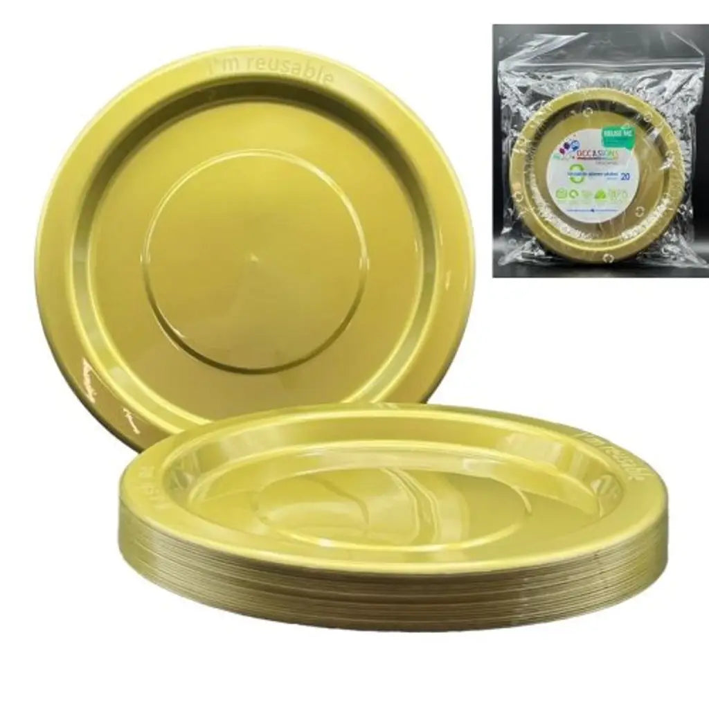 Alpen Occasions Reusable Dinner Plates Gold 230mm 20Pk 382131