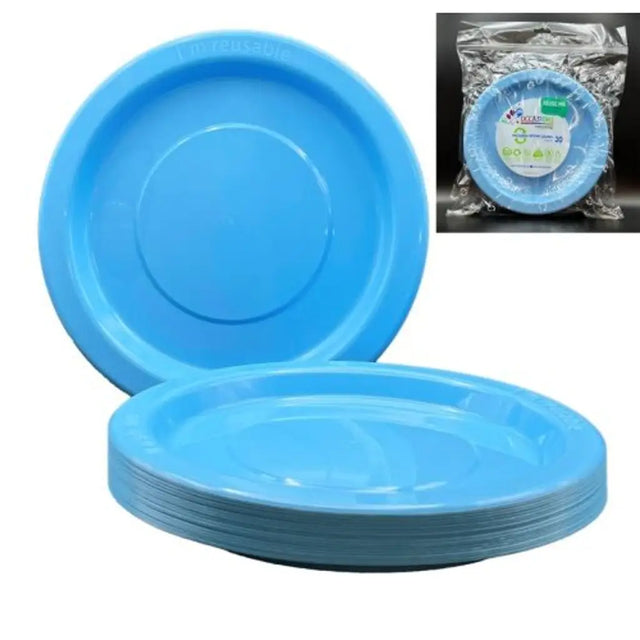 Alpen Occasions Reusable Dinner Plates Light Blue 230mm 20Pk 382107