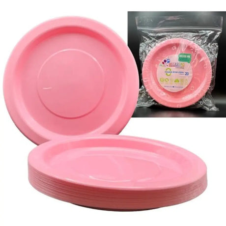 Alpen Occasions Reusable Dinner Plates Light Pink 230mm 20Pk 382104