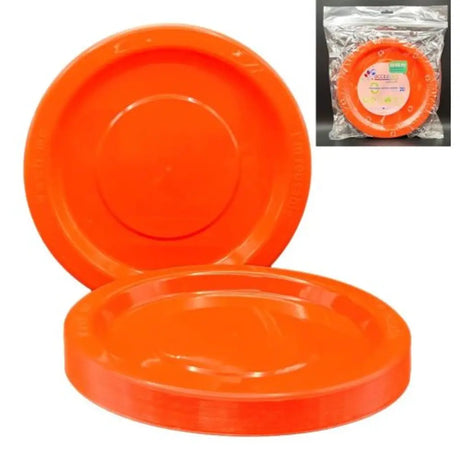 Alpen Occasions Reusable Dinner Plates Orange 230mm 20Pk 382149