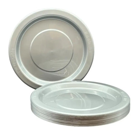 Alpen Occasions Reusable Dinner Plates Silver 230mm 20Pk 382119