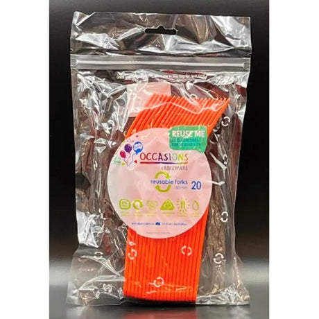 Alpen Occasions Reusable Forks Orange 20Pk 386249