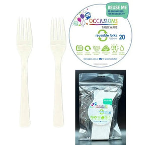 Alpen Occasions Reusable Forks White 20Pk 386201