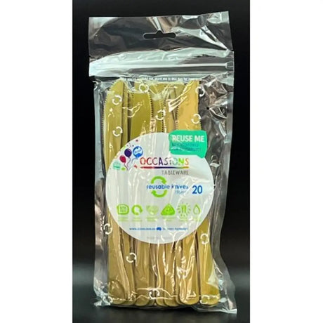 Alpen Occasions Reusable Knives Gold 20Pk 386131