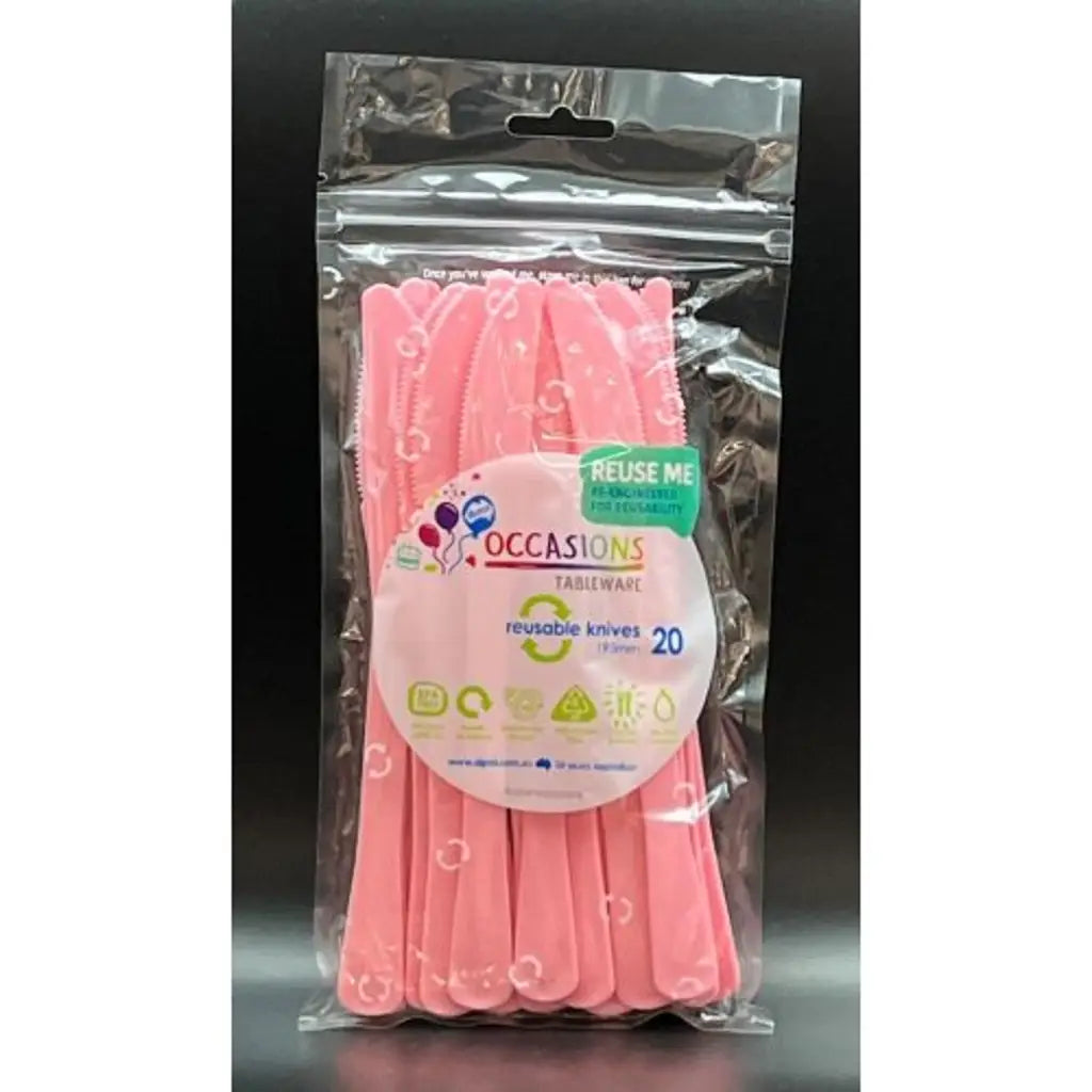 Alpen Occasions Reusable Knives Light Pink 20Pk 386104