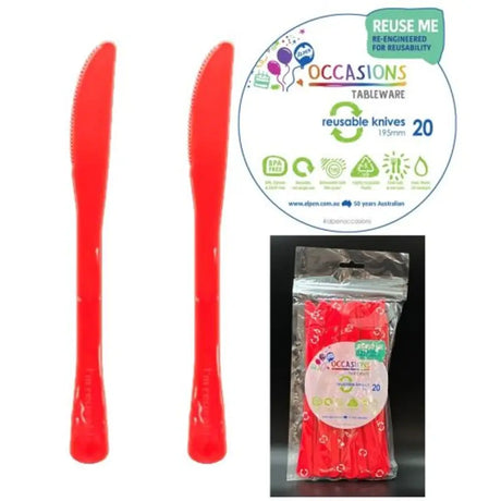 Alpen Occasions Reusable Knives Red 20Pk 386116