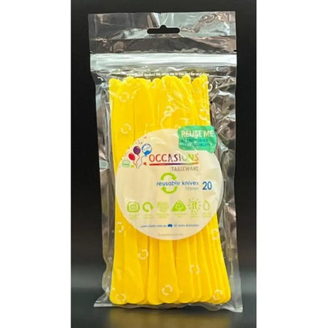 Alpen Occasions Reusable Knives Yellow 20Pk 386125