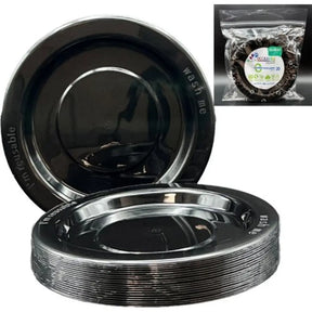 Alpen Occasions Reusable Lunch Plates Black 180mm 20Pk 381158