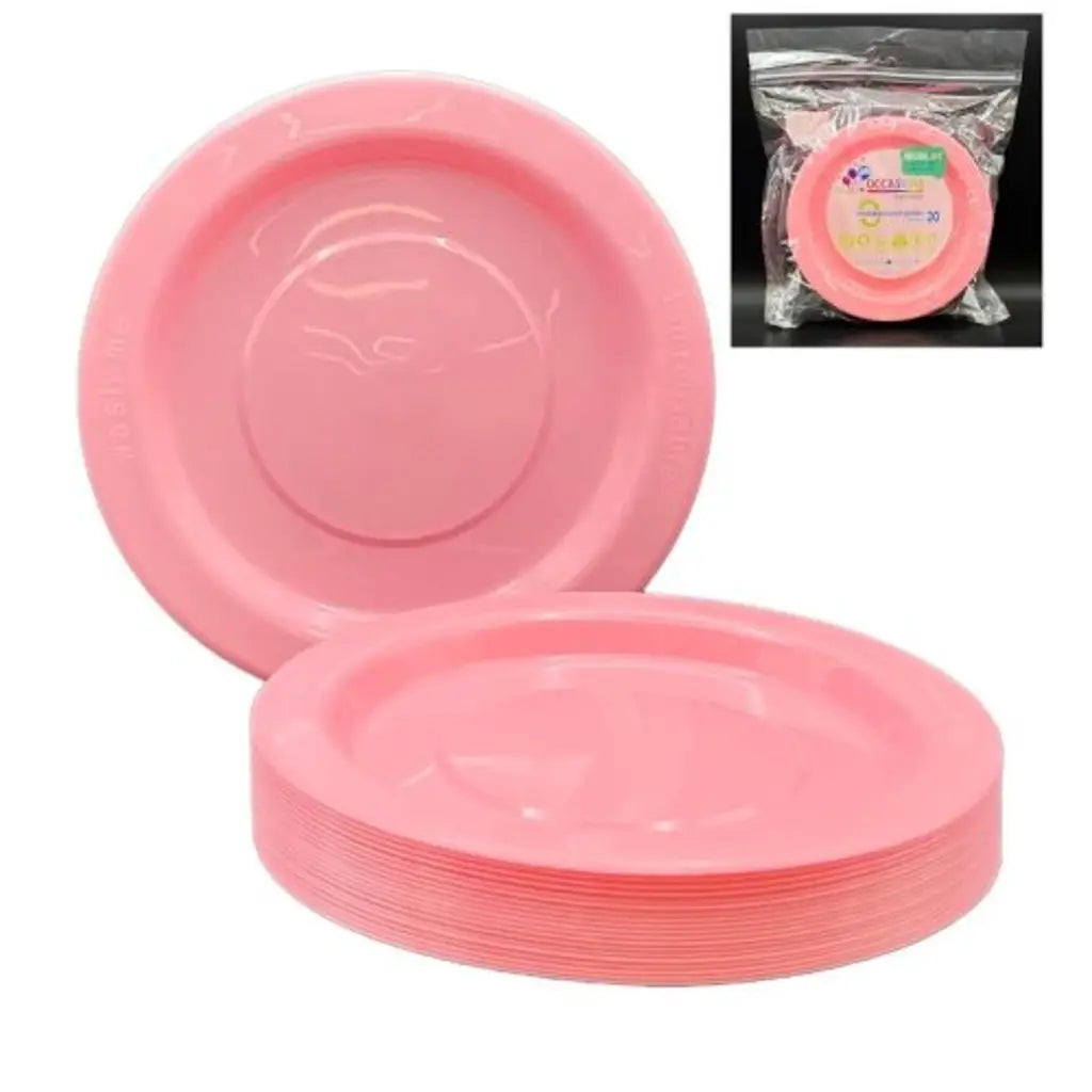 Alpen Occasions Reusable Lunch Plates Light Pink 180mm 20Pk 381104