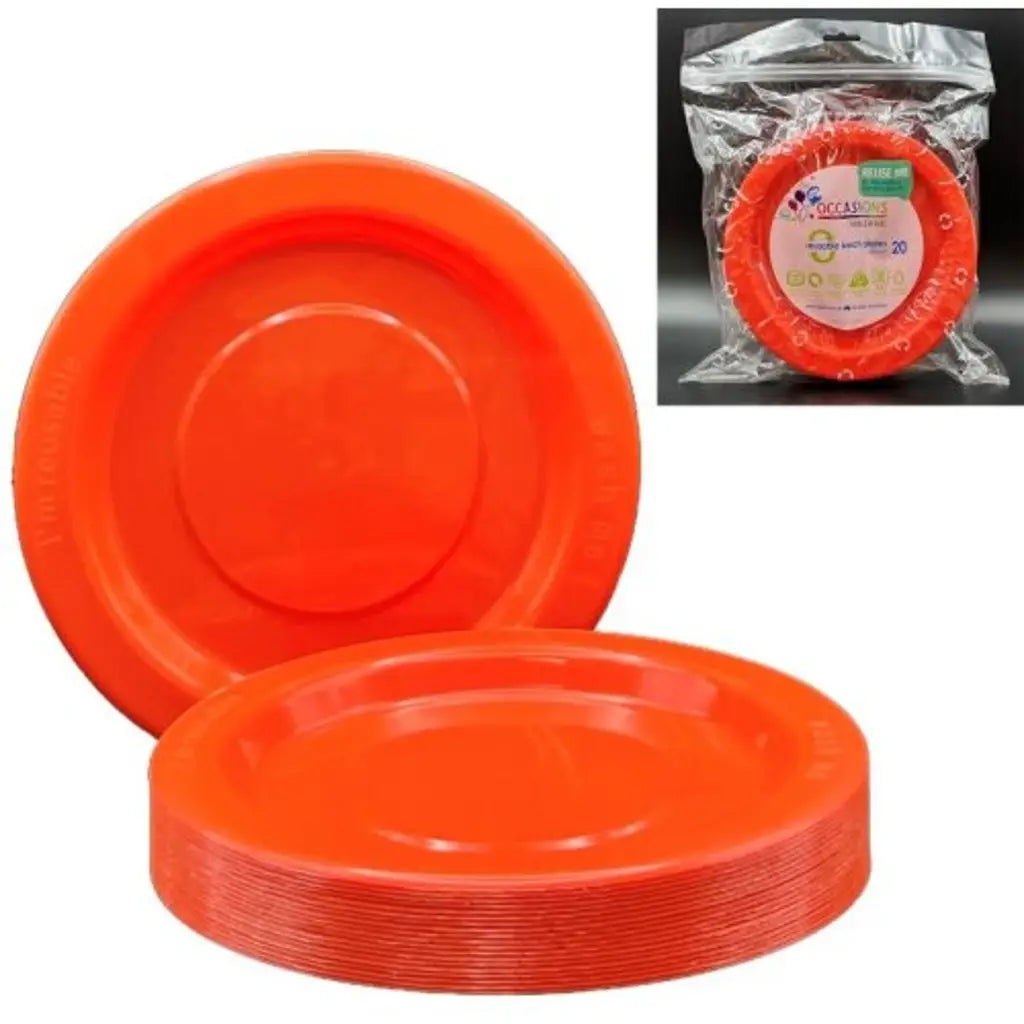 Alpen Occasions Reusable Lunch Plates Orange 180mm 20Pk 381149
