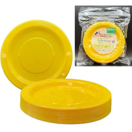 Alpen Occasions Reusable Lunch Plates Yellow 180mm 20Pk 381125