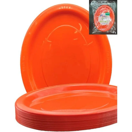 Alpen Occasions Reusable Oval Plates Orange 315x245mm 20Pk 383149