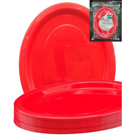 Alpen Occasions Reusable Oval Plates Red 315x245mm 20Pk 383116