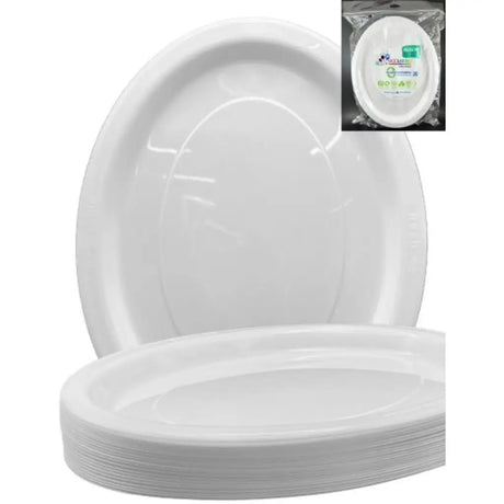Alpen Occasions Reusable Oval Plates White 315x245mm 20Pk 383101
