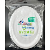 Alpen Occasions Reusable Oval Plates White 315x245mm 20Pk 383101