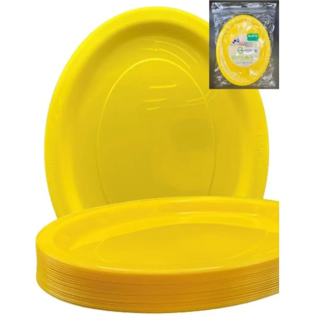 Alpen Occasions Reusable Oval Plates Yellow 315x245mm 20Pk 383125