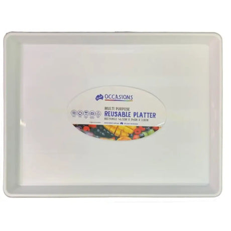 Alpen Occasions Reusable Platter Rectangle White 46.5x34x3.8cm 376517