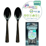 Alpen Occasions Reusable Spoons Black 20Pk 386358
