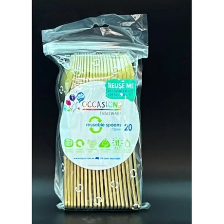 Alpen Occasions Reusable Spoons Gold 20Pk 386331
