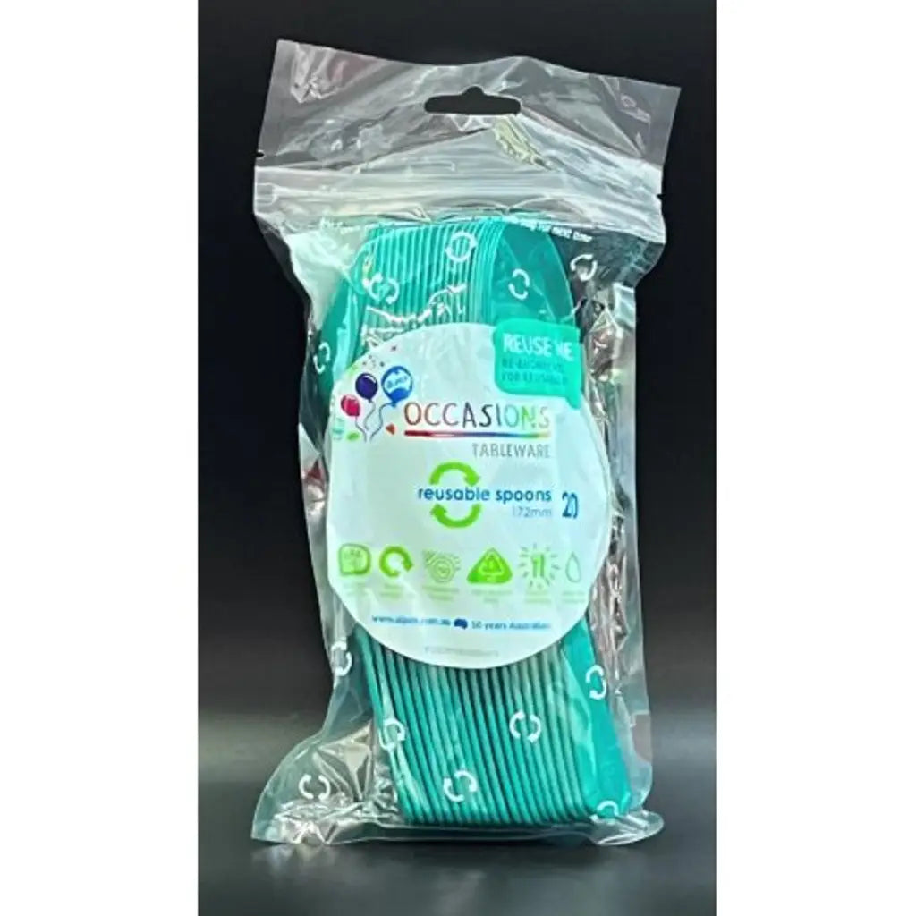 Alpen Occasions Reusable Spoons Green 20Pk 386355