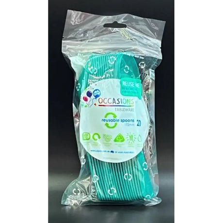 Alpen Occasions Reusable Spoons Green 20Pk 386355