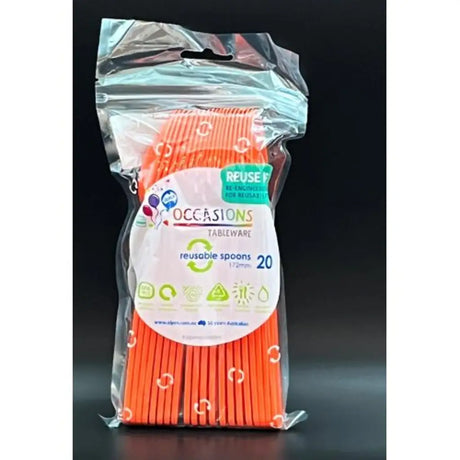 Alpen Occasions Reusable Spoons Orange 20Pk 386349