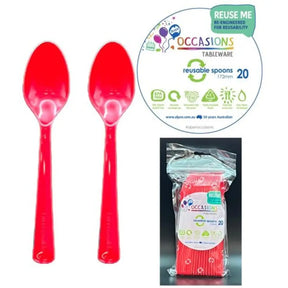 Alpen Occasions Reusable Spoons Red 20Pk 386316