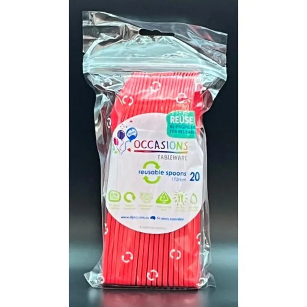 Alpen Occasions Reusable Spoons Red 20Pk 386316